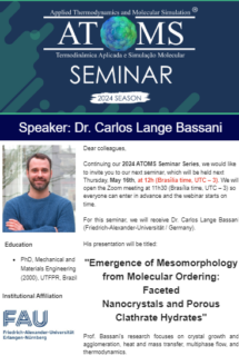 Towards entry "2024 ATOMS Seminar Series by Dr. Carlos Lange Bassani on Emergence of Mesomorphology from Molecular Ordering"